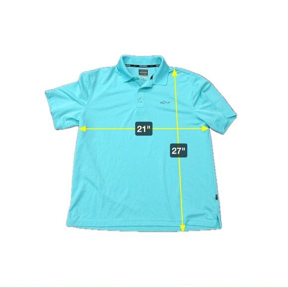Greg Norman For Tasso Elba Mens Polo Shirt Light Blue M PlayDry Polyester - Picture 6 of 7